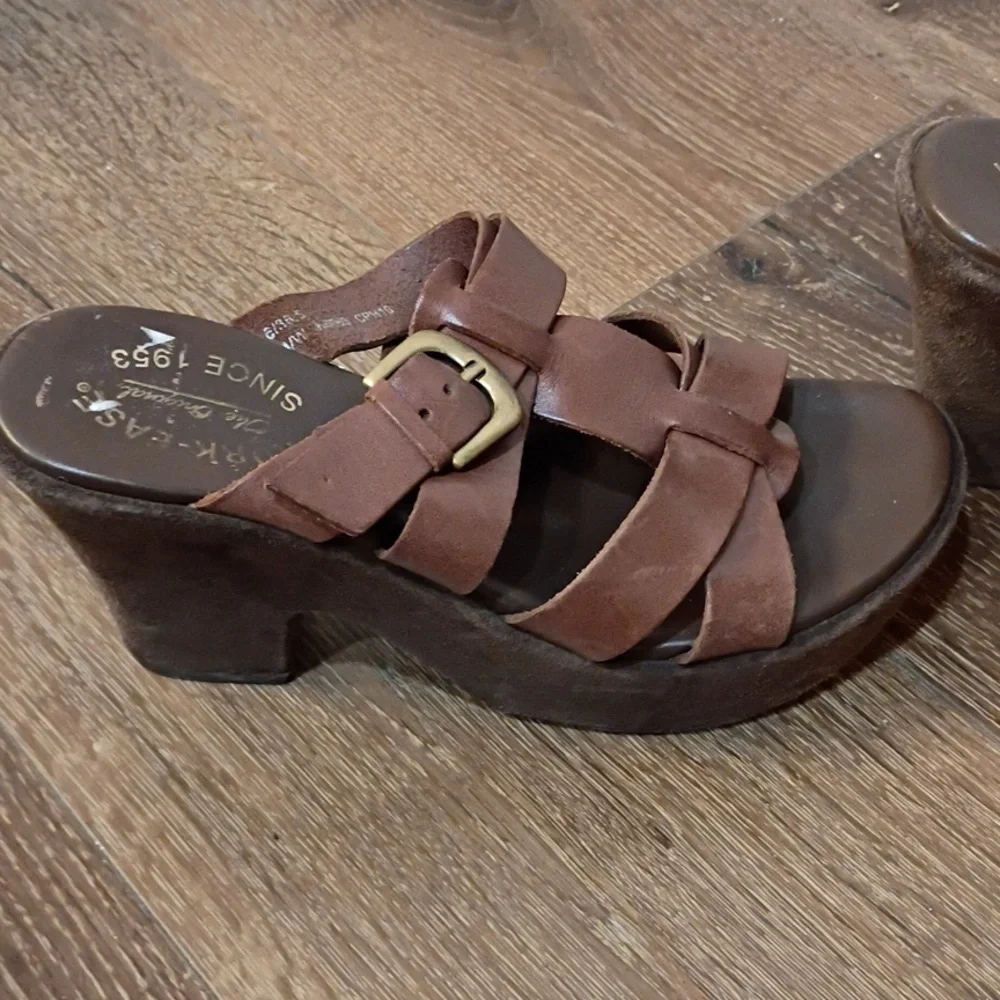 Kork-Ease  Beatrice Brown Leather Wedge Sandals Size 6
